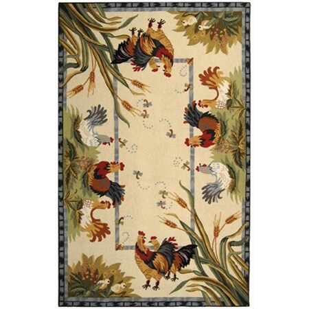 Safavieh 2 ft. 6 in. x 12 ft. Runner Transitional Chelsea Ivory Hand Hooked Rug HK56A-212